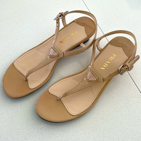 Prada Patent Leather Logo Wedges - Picture 3 of 5